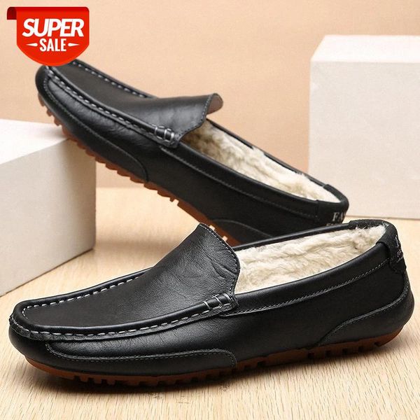

hkxn men peas shoes genuine leather men casual shoes 2020 spring mens loafers moccasins breathable slip on driving t #rl4d, Black