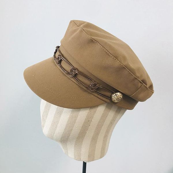 

202101-js-shi9304 autumn spring japanese style wax rope leisure octagonal hat men women visors cap, Blue;gray