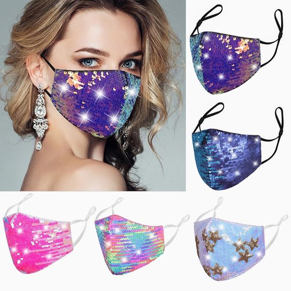 

new designer face mask fashion luxury bling face mask women halloween sequins mask with diamond masks trendy rhinestone facemask