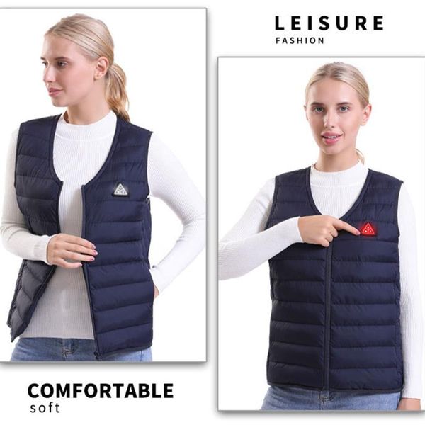 

outdoor t-shirts camping casual 3 temperature levels washable usb heating carbon fiber hiking riding electric heated vest keep warm solid, Gray;blue
