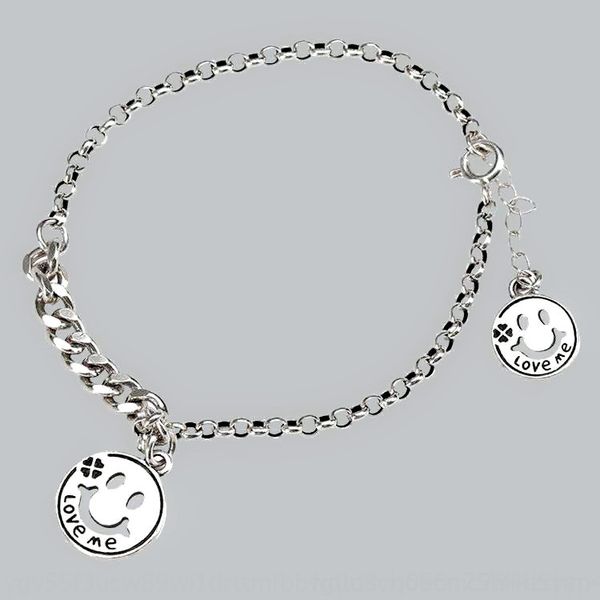 

g0isw four leaf grass letter women bracelet for tag korean versioncool personalitywind smile bracelet bracelettha braceletface braceletacces, Golden;silver