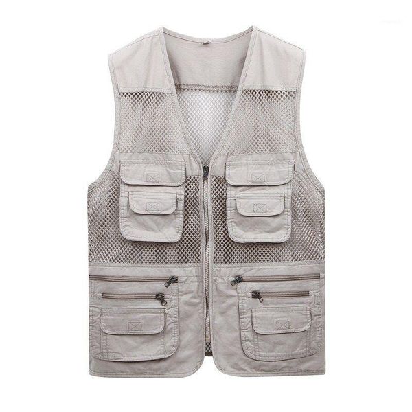 

more than 2020 vest pocket man thin mesh vest in summer1, Black;white