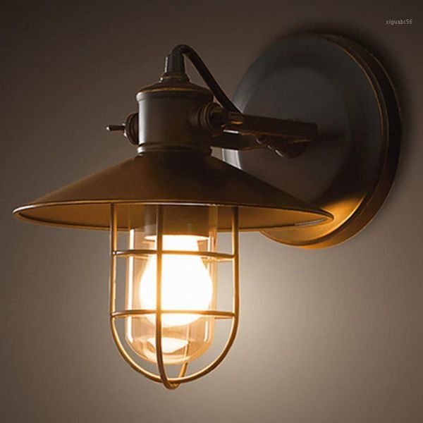 

retro industrial wall lamp outdoor balcony nordic creative american bedroom bedside lamp for aisle&bars1