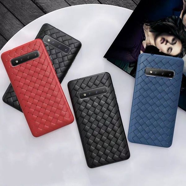 

роскошный сотовый телефон чехол для samsung s8 s9 s10 plus s10e note8 9 10pro a10 a30 a50 a70 m30 мягкая кремния woven тпу дышащая крышка