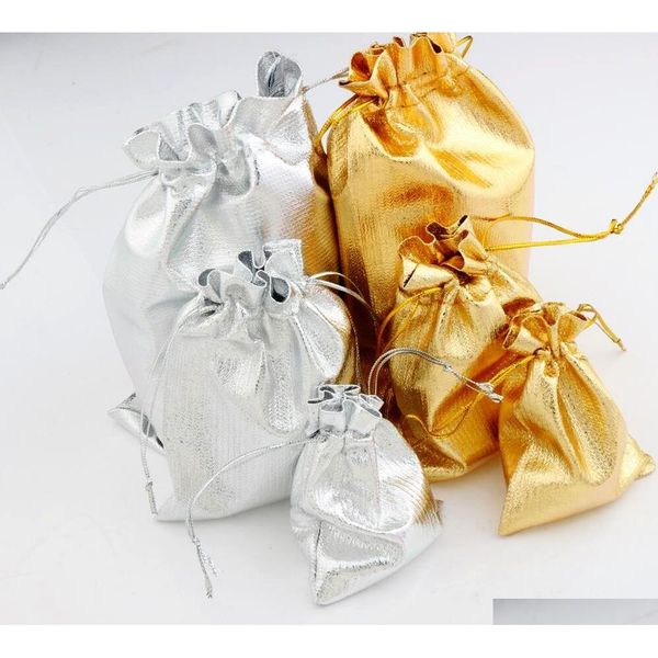 

gauze satin jewelry bags jewelry 100pcs/lot silver/gold plated christmas gift pouches bag 7x9cm 9x12cm 13x18cm uzkjo, Pink;blue