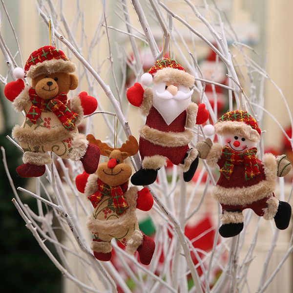 

new4pcs/set merry ornament christmas gift santa claus snowman xmas tree doll hang home decoration enfeites de natal