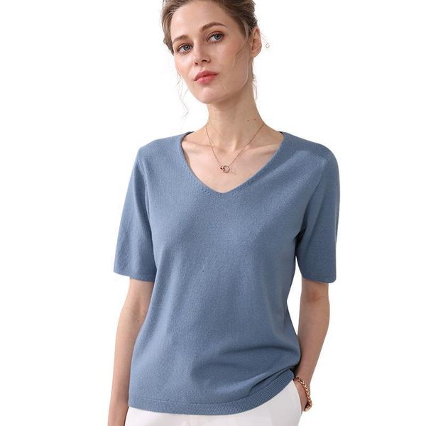 

chicken heart v neck sweater spring dress 2021 new sleeve loose short sleeve knitted bottom blouse for early spring sweater, White;black