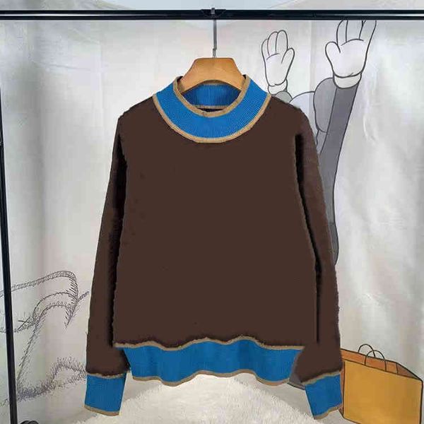 

women's sweaters autumn winter jackets high end letter jacquard crew neck jumper sweatshirt womens cardigans knitted designer pullover, White;black