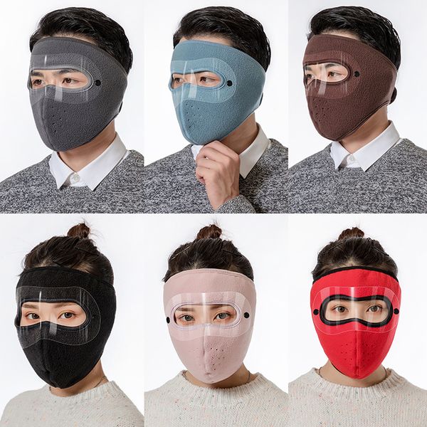 

2020 new 8 colors autumn and winter warm ski mask outdoor riding double layer polar fleece eye protection mask dust-proof face masks