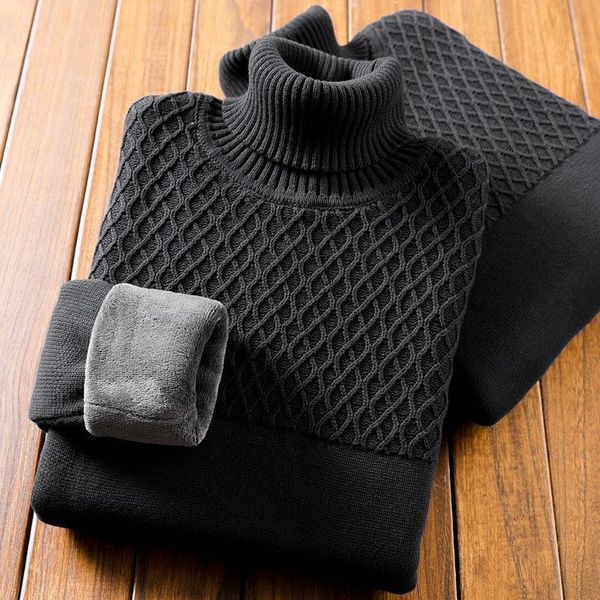 

men's sweaters 2021 fashion autumn winter men sweater casual slim fit turtleneck solid color korea style knitted pullovers d234, White;black