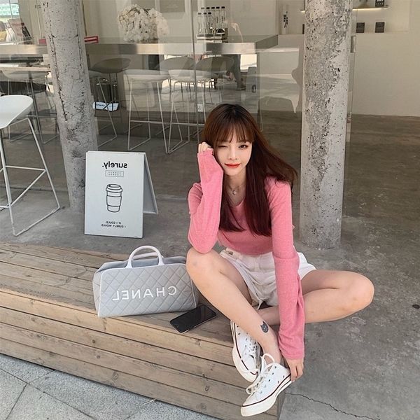 

6tsay трикотаж красный шерстяной тонкий свитер низ серия шерсть свободный корейский пуловер пуловер net женщин солнцезащитный крем трикотаж, White;black