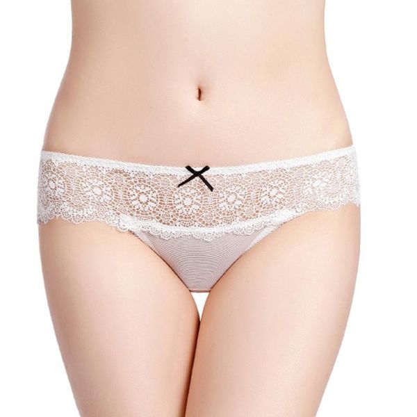 

lace women panties traceless bowknot hollow out underpants calsinhas femininas ladies low waist briefs braga mujer bragas, Black;pink