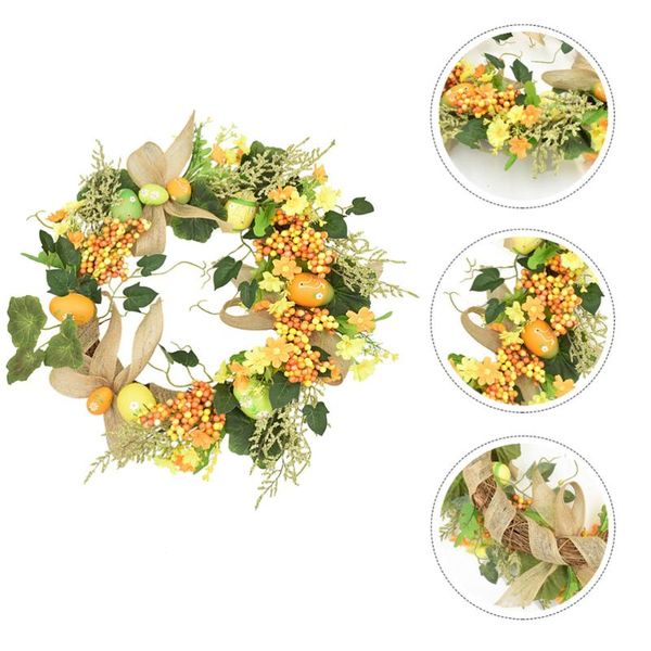 

decorative flowers & wreaths 1 pc easter hanging wreath simulated eggs door wall (assorted color)