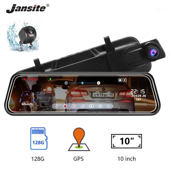 

jansite 10 inch car dvr camera mirror dvr dash cam 1080p video recorder registrar rear view mirror gps tracking time-lapse1