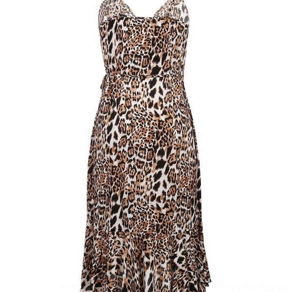 

pj8kf 2020 leopard strap skirt temperament print strap one piece 2020 print long skirt dress long dress temperament leopard sexy, Black;gray