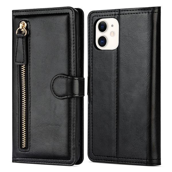 

zipper wallet card phone case for iphone12 11pro max 7 8 plus xs max phone cover for samsung s20 ultra
