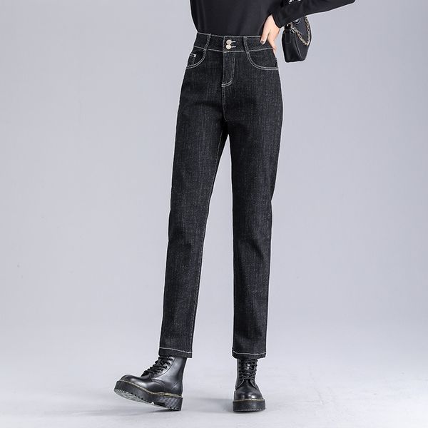 

new women's casual all-match jeans plus fat increase jeans high quality, Blue