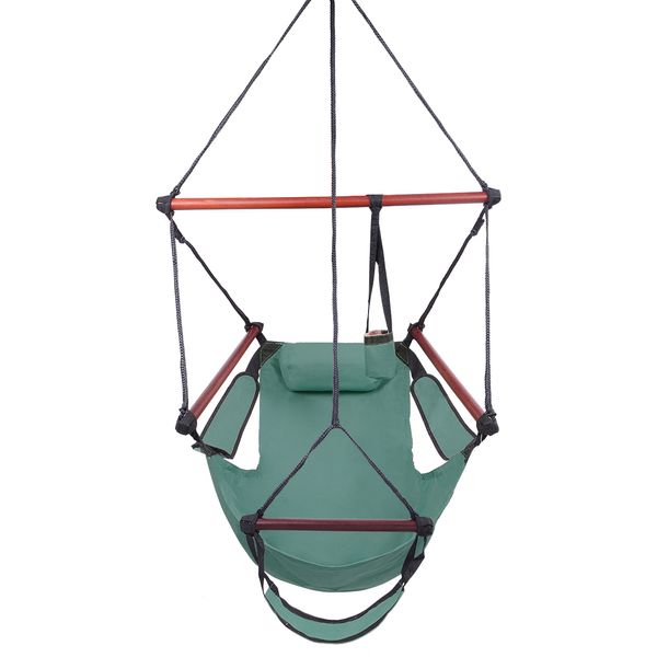 

well-equipped s-shaped hook high strength assembled hanging seat cacolet green