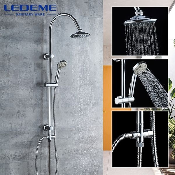 Ledeme Bathroom Chuveiro Torneira Conjunto de Chuveiro Chuveiro Head Tub Bicha Torneiras Single Handle Mixer Bath Chuveiro L2412 LJ201212