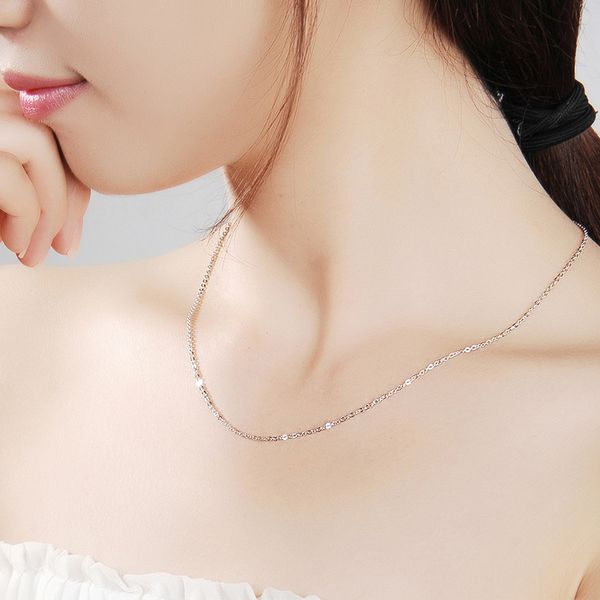 

925 necklace female clavicle chain simple japanese and korean pendant accessories fashion silver jewelry gift
