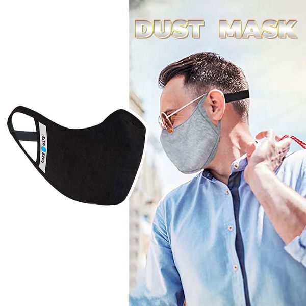 

business solid 1pc black washable cotton face mask breathable reusable cover adjustable mouth masques women men