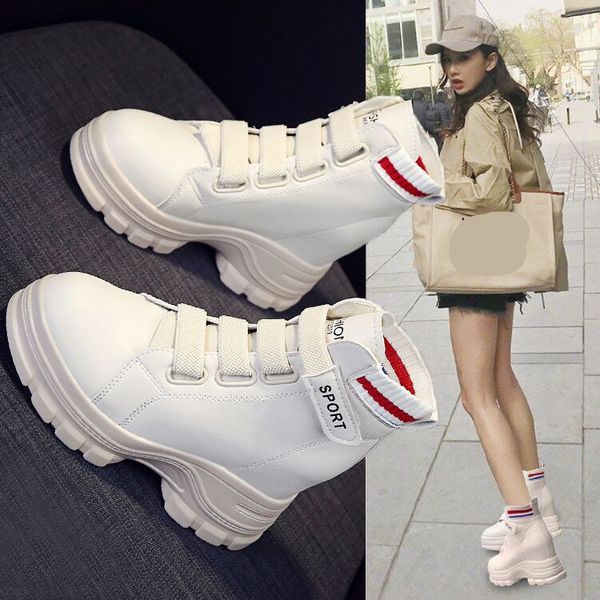 

white ankle boots shoes round toe luxury designer clogs platform winter footwear boots-women booties woman 2020 high heels low, Black