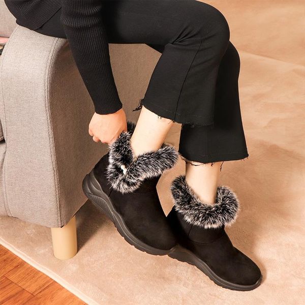 

women boots 2020 fashion snow boots for winter shoes women casual lightweight female botas mujer warm winter, Black