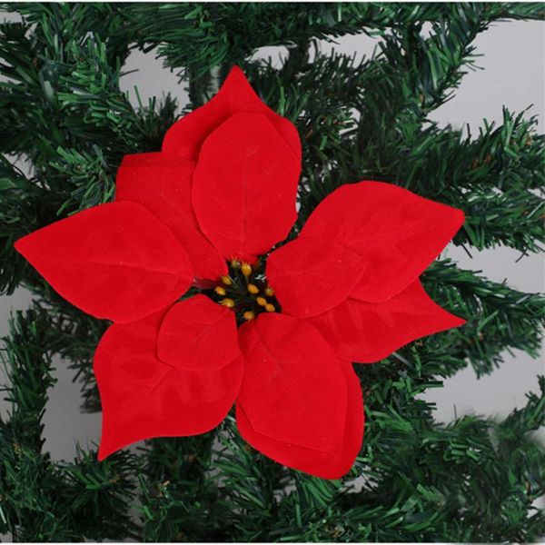 

decorative flowers & wreaths 50pcs ornaments accessories tree poinsettia home decor scrapbooking wedding party diy christmas gift artificial