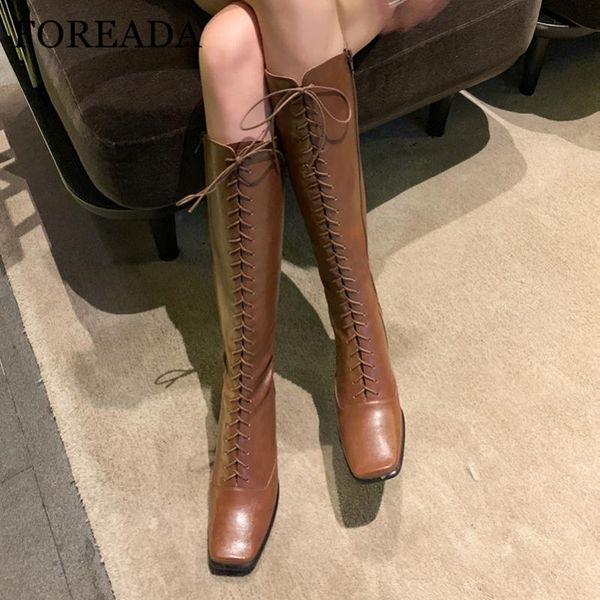 

foreada high heel women boots zipper strange style heel knee high boots square toe long lace up shoes female autumn white, Black