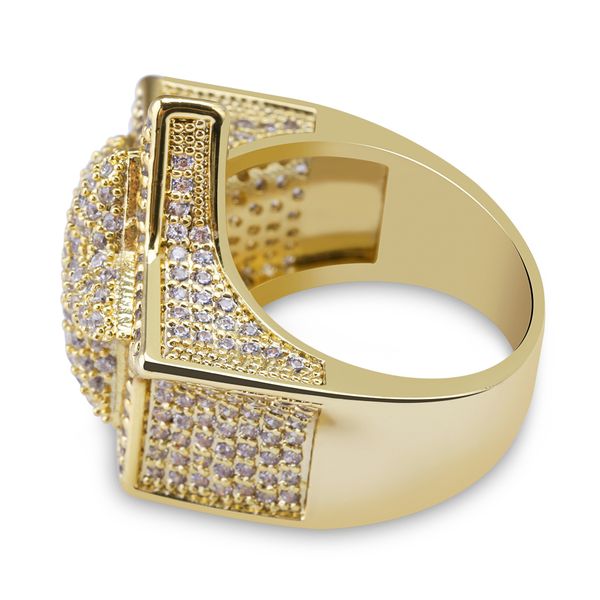 

luxury supply five-pointed star three-dimensional ring micro inlaid zircon european hip hop fashion brand ring accessories fashion, Silver
