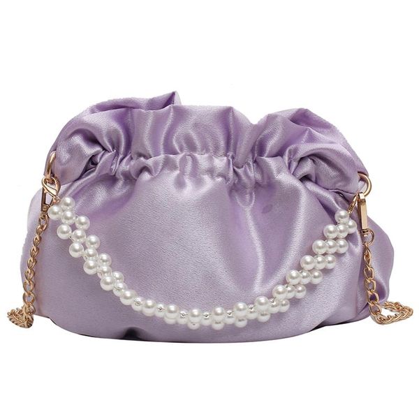 

women's handbag chain shoulder messenger bag women crossbody bags female clutch elegant pearl silk