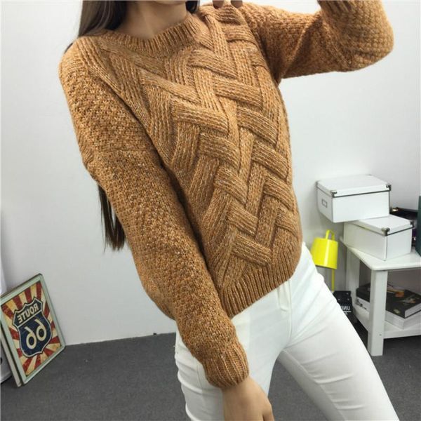 

women pullover female casual sweater plaid o-neck long sleeve mohair sweater autumn and winter style, White;black