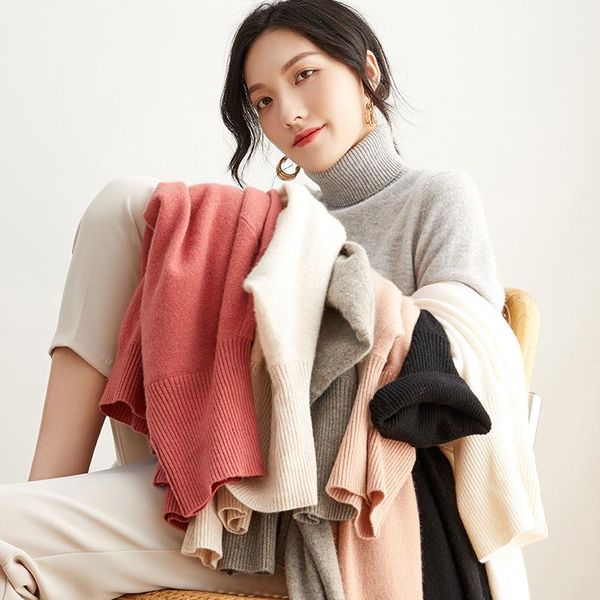 

women's sweaters winter autumn woolen sweater women wool pullovers woman white gray black turtleneck pullover soft knitted clothes h000, White;black
