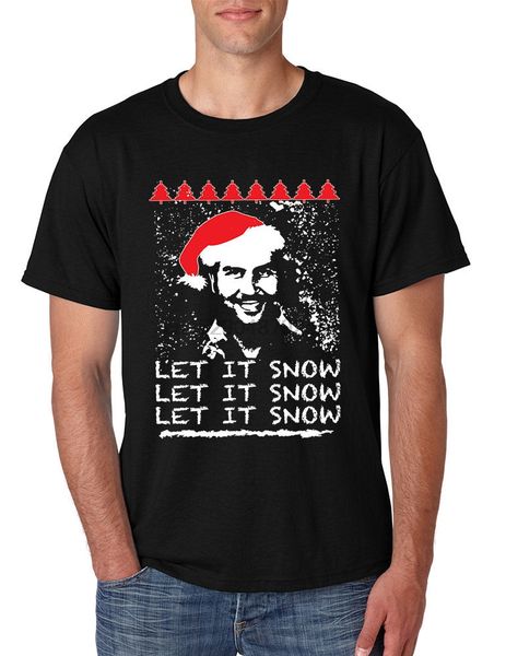 

мент рубашка pablo escobar snow гадкого xmas let it snow tee мода футболка майк вершина оптового тройник спорт с капюшоном hoodie