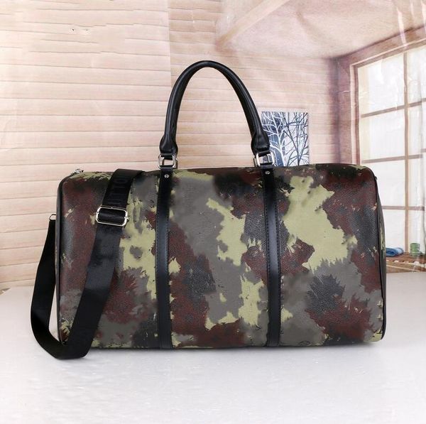 

luxury designer duffle bag men travel bags hand luggage pu leather handbags large cross body totes 50cm 096