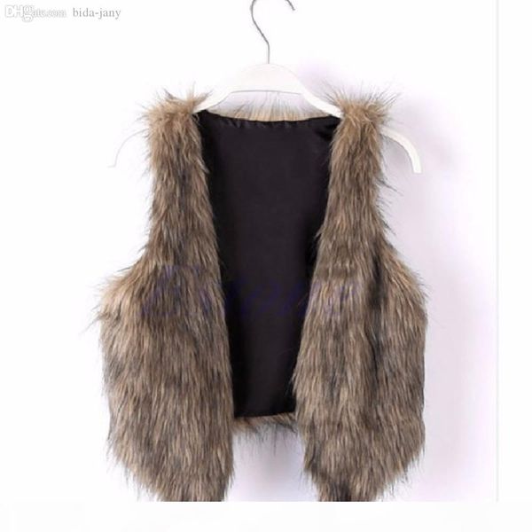 

wholesale-woman vintage trend celeb faux fur waistcoat vest jacket shawl coat s-xl, Black;white