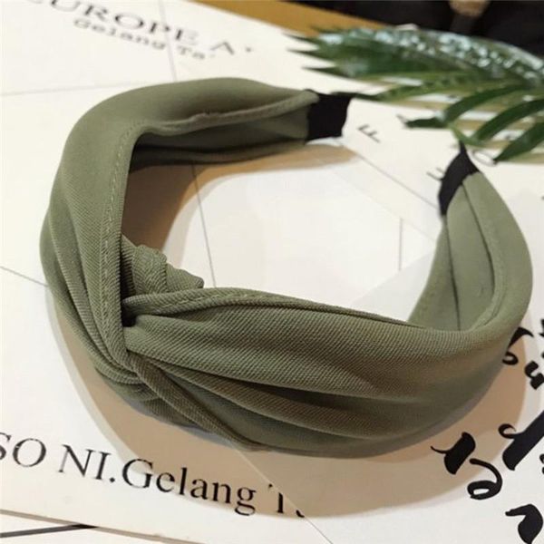 

solid color cross bow knotted headband for women korean chiffon twist hairband headwrap wide hair hoop hair accessories q sqcqrp