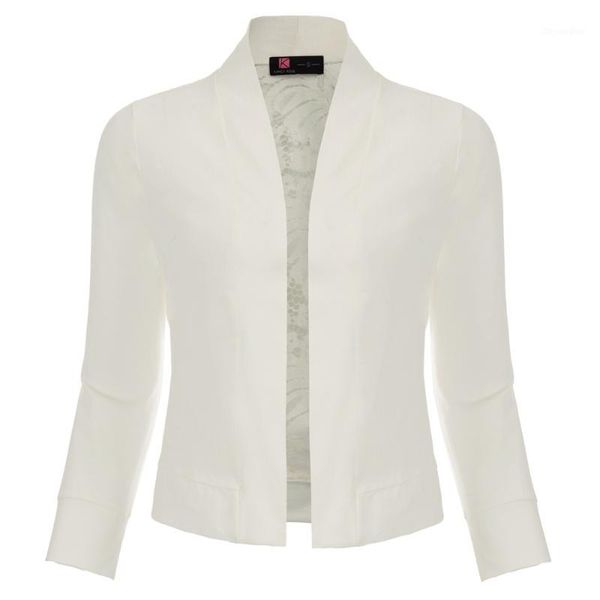 

evening party shrug lace back bolero office work wear cardigan blazers womens business 3/4 sleeve open front cropped, Black;brown