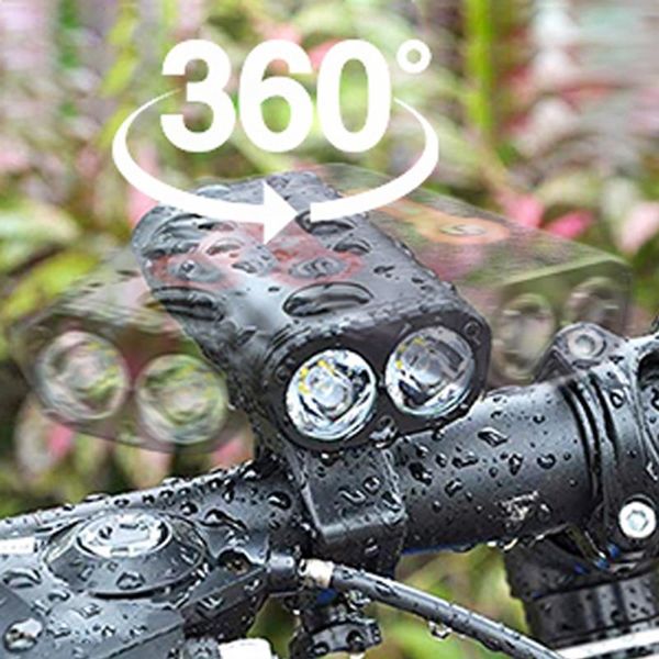 

bicycle light usb charging all-in-one mountain bike light riding flashlight waterproof 2 led bike headlight lamp