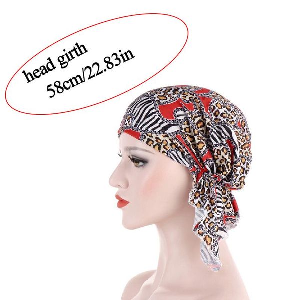 

1 шт. леопардовый печатная головка обертка женщин эластичные турбан шляпа женская мода рюэлс шапочка шапка мягкая мусульманская бандана хими, Black