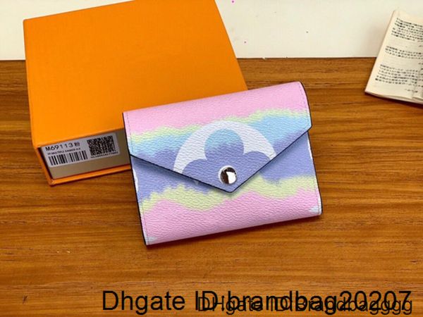 

лето 2020 новый конструктор бумажника высокого качества escale victorine shibori tie dye конверт стиль женщин с оранжевой подарочной коробке, Red;black