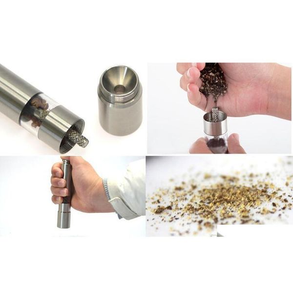 

new arrive 50pcs/lot stainless steel pepper grinder portable manual pepper muller seasoning gri jlltqx homeindustry
