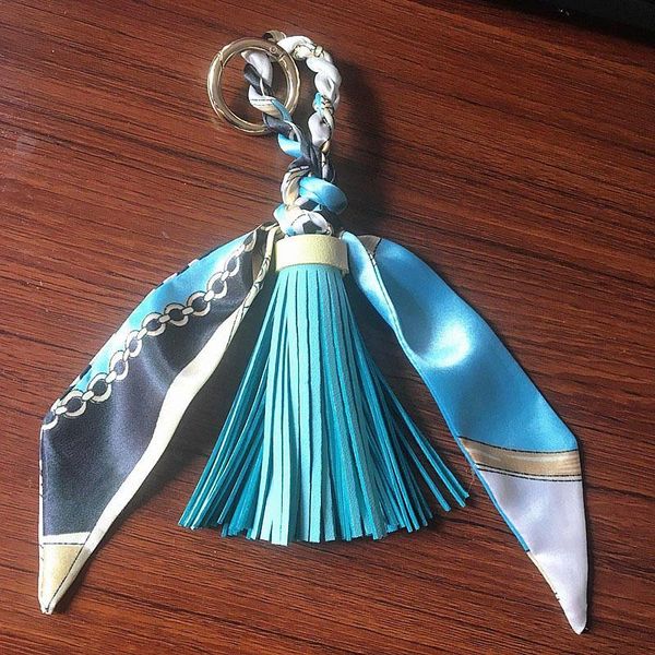 

1pc ribbon spring coil leather tassel fringe jewelry key chain diy making decorative accessories bag craft pendant trim tassels h jllidf