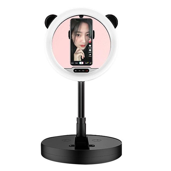 

led fill light, dimmable round stand, phone stand light, self-timer live video recording light