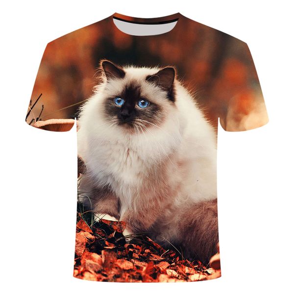 

new cool 3d print two cat male 3d print shirts oversized comics horror men clothing