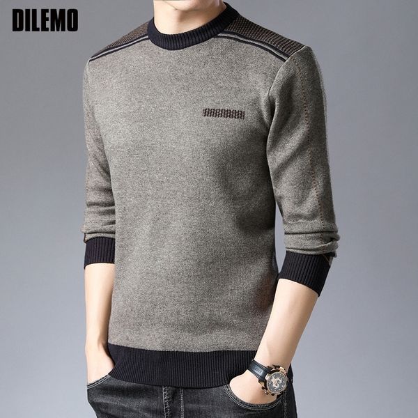 

new fashion brand sweater man pullovers thick slim fit jumpers knitwear winter korean style warm casual clothing men 201123, White;black