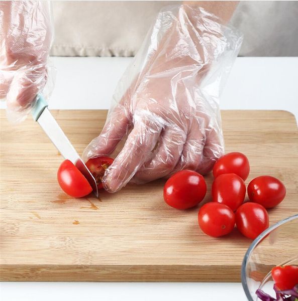 

one-off plastic restaurant transparent 100pcs/lot barbecue disposable eco-friendly pe gloves kitchen garden accessories outlety4su