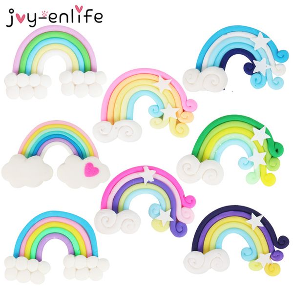

1pcs beautiful rainbow clouds cupcake er cake flags wedding unicorn birthday party dessert baking decoration supplies