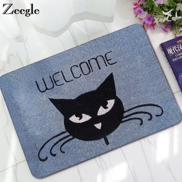 

zeegle cat cartoon entrance mats kitchen floor mat funny doormat anti-slip bathroom carpet outdoor rugs bedroom mats hallway rug1