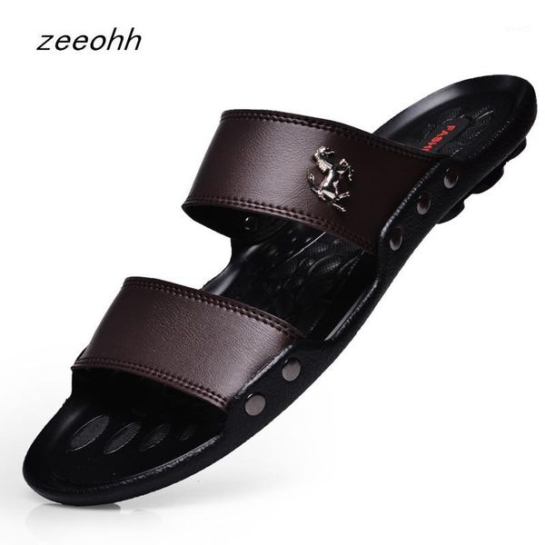 

slippers casual 2021 men's sandals summer flip flops beach shoes, Black